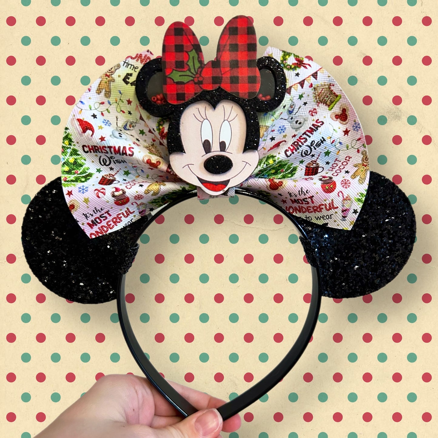 It’s the Most Wonderful Time to Wear Ears Mouse 6” Basic Bow Ears Headband