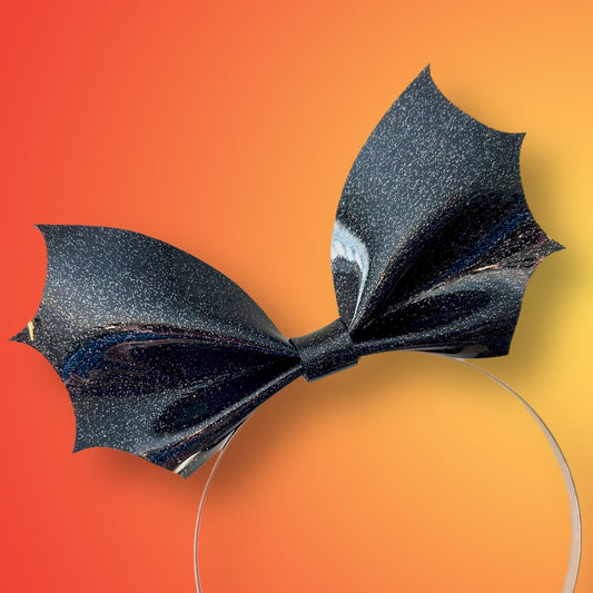 Patent Shimmer 6” Bat Bow Headband