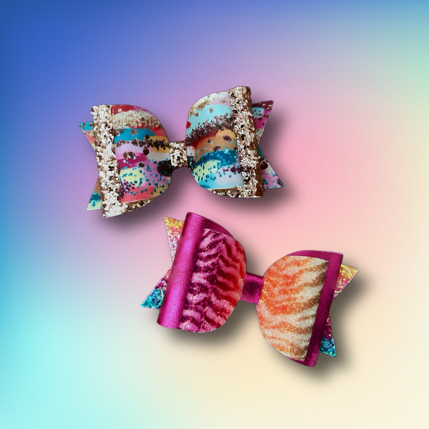 Boho & Zebra 4” Stacked Bow