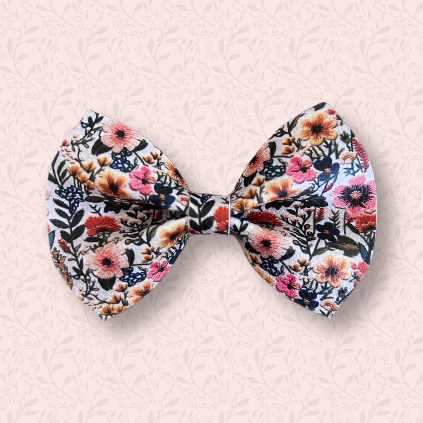 Embroidered Garden 4” Basic Bow