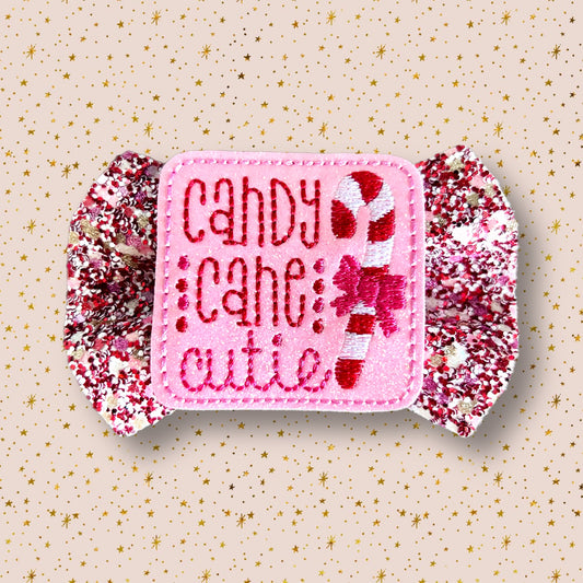 Candy Cane Cutie Embellished 4” Basic Bow