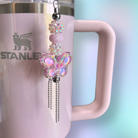 Aster Butterfly Drop Straw Charm