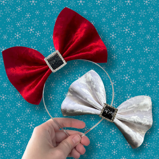 Santa Suit Velvet 6” Basic Bow Headband