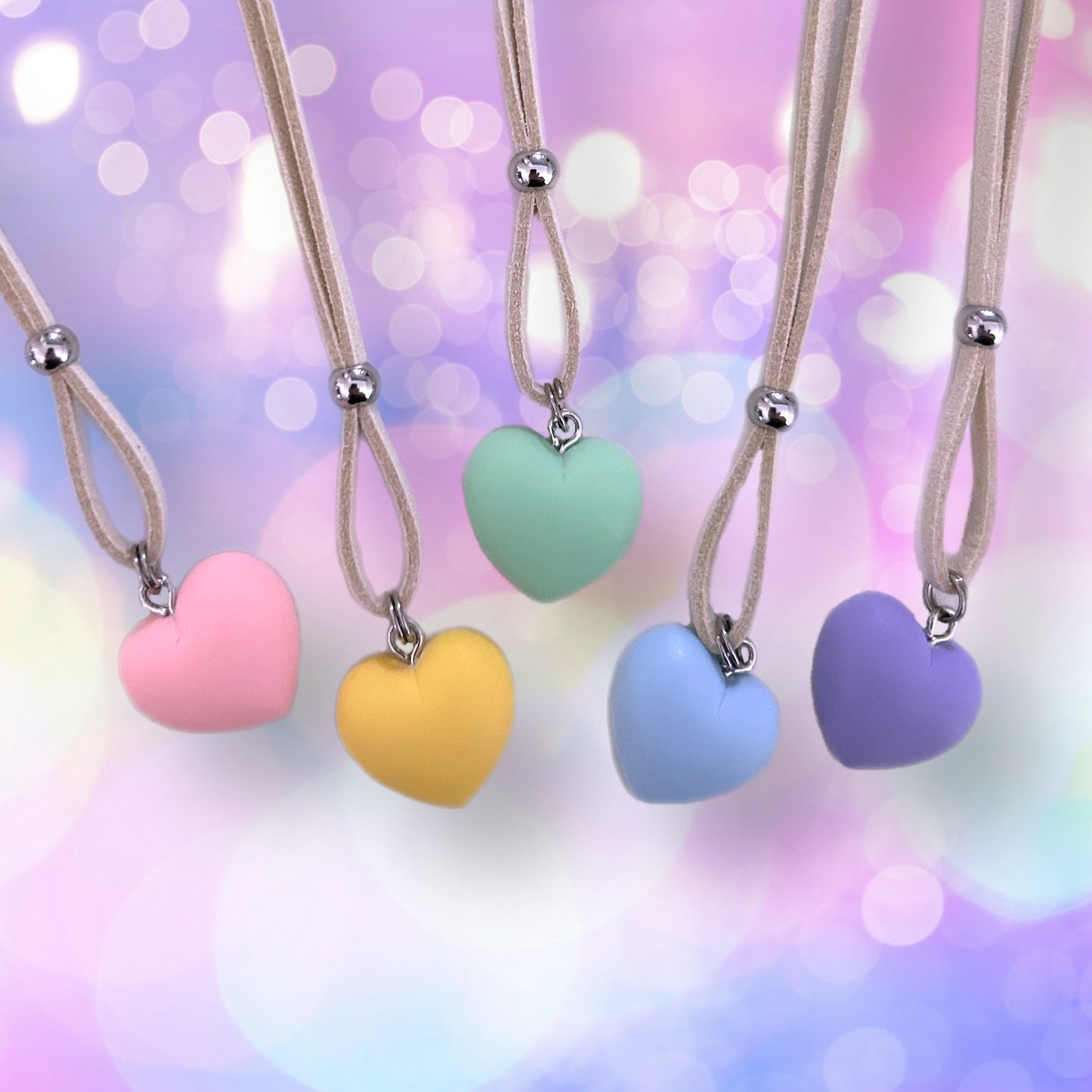 Candy Button Hearts Charming AF Necklaces