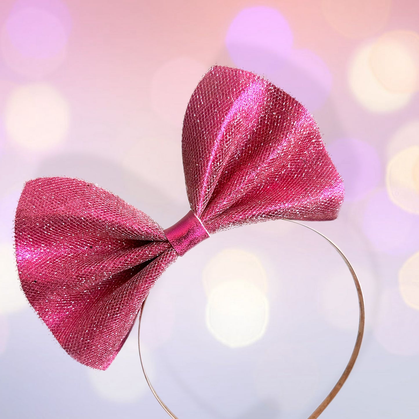 OOAK 3 6” Basic Bow Headband With Tulle Overlay