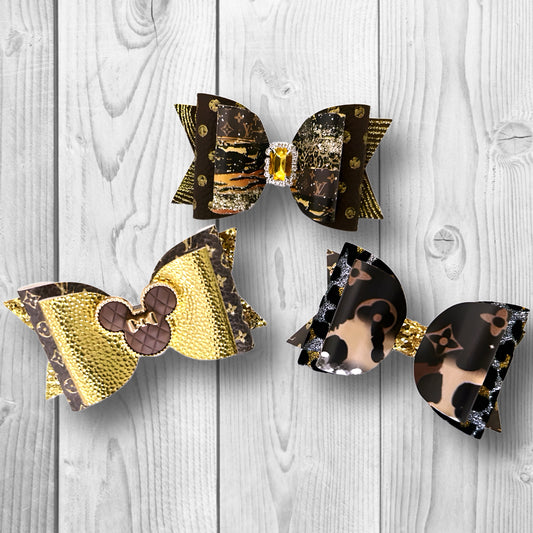 LV Mouse, LV Brushstrokes, & LV Kitty Mix 4” Bow Toppers