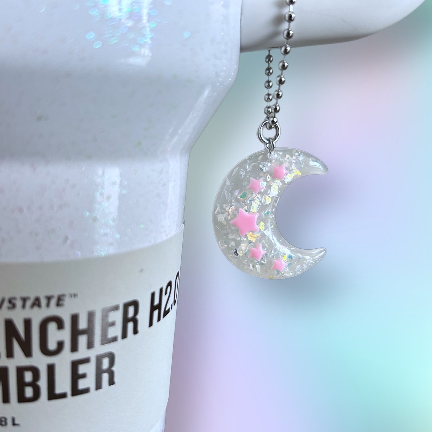 Iridescent Moon Cup Charm