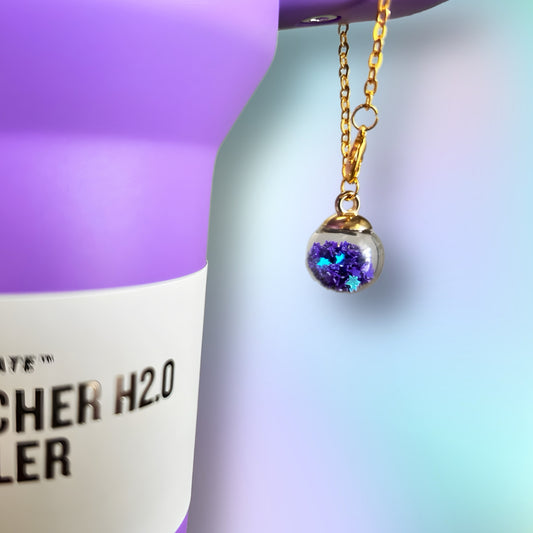 Purple Stars Cup Charm