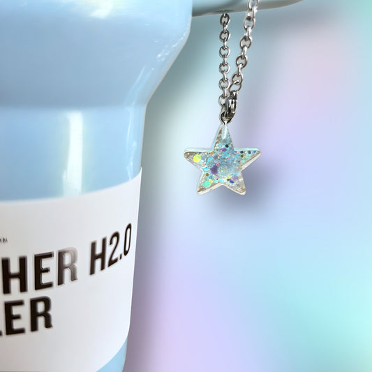 Iridescent Blue Star Cup Charm