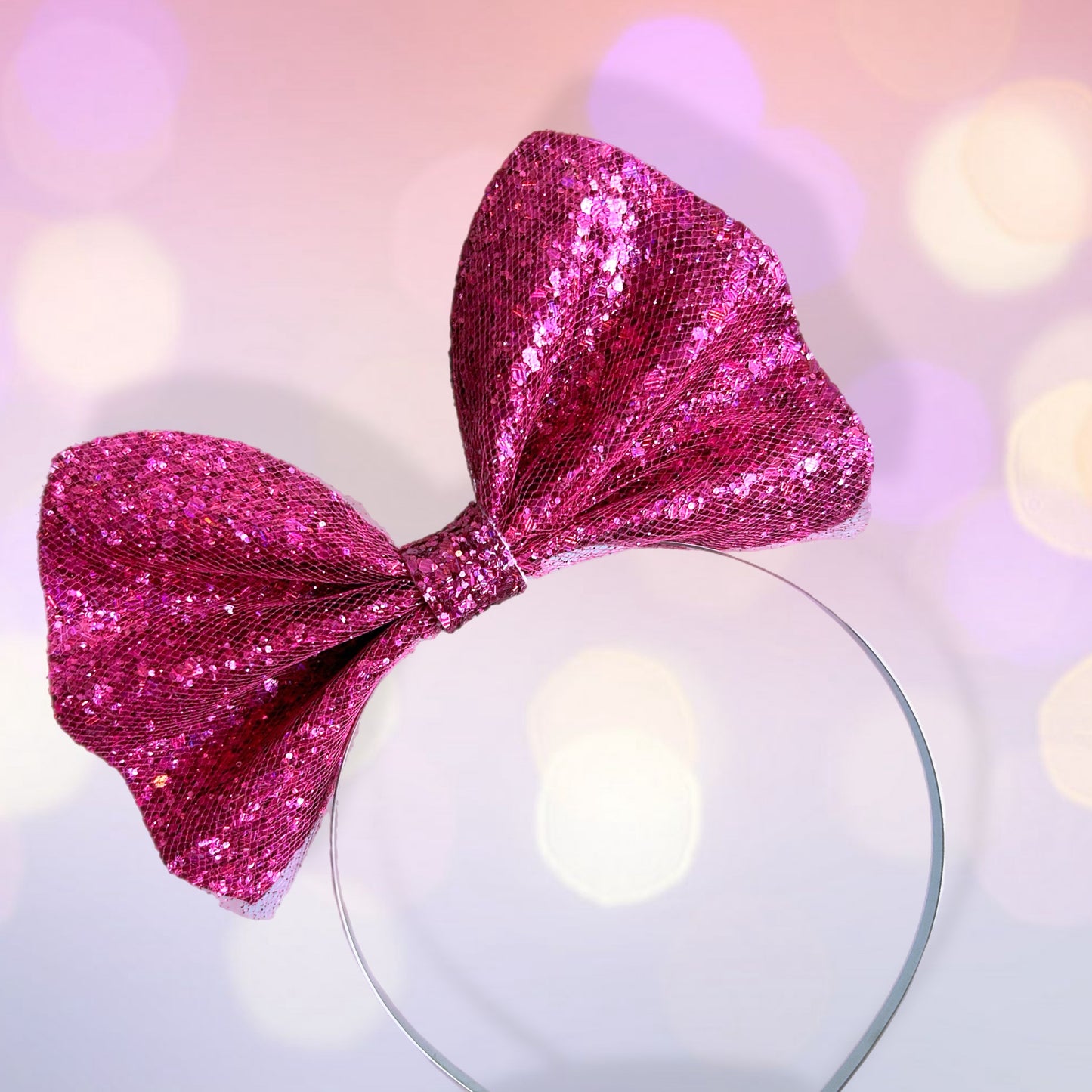 OOAK 1 6” Basic Bow Headband With Tulle Overlay