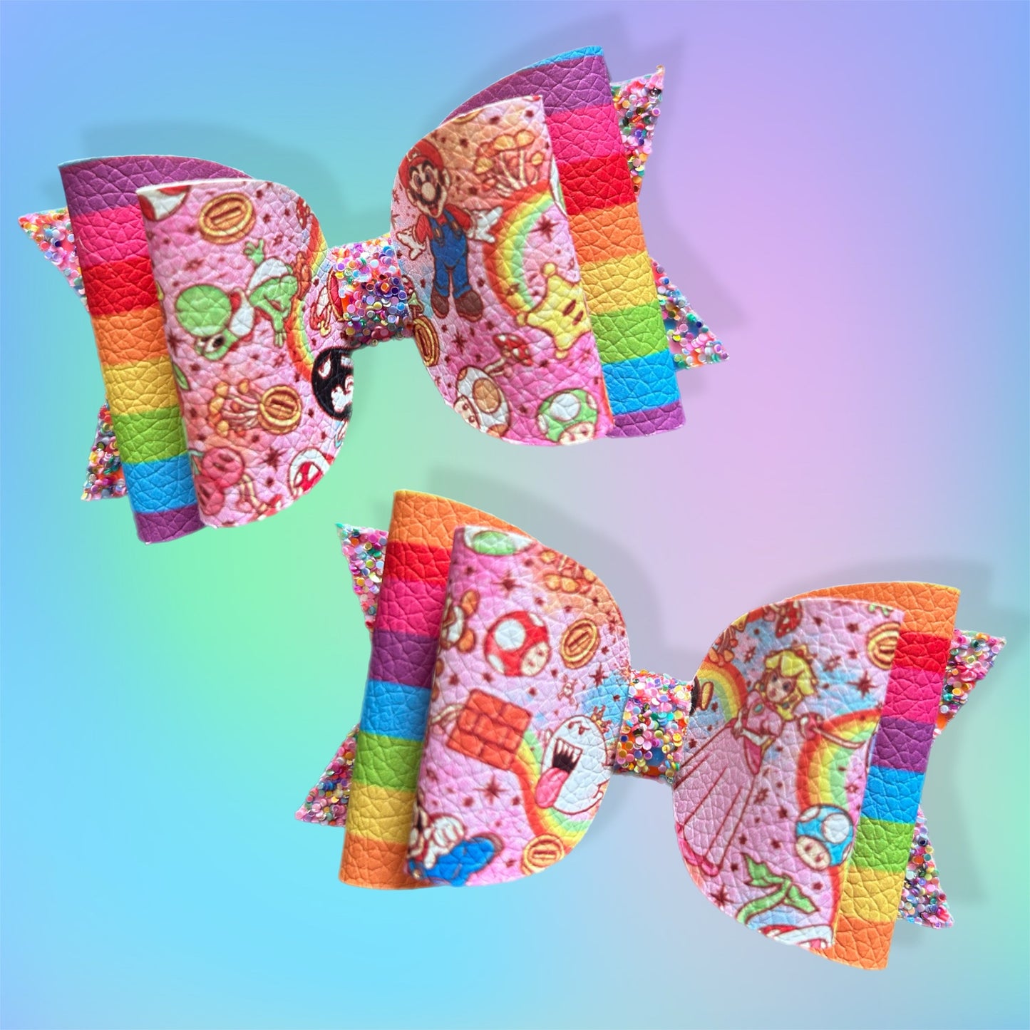 Rainbow Road 4” Stacked Bow