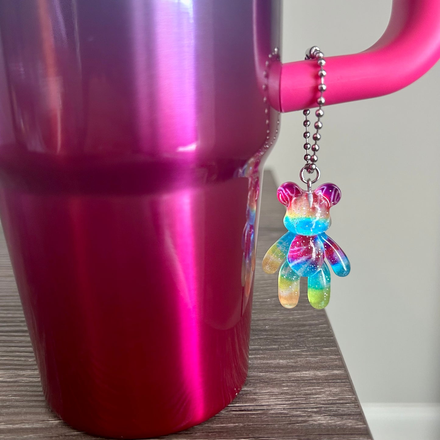 Tie Dye Bear Cup Charms