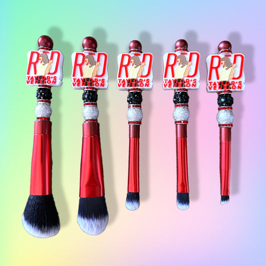 Red Album OOAK 5 Piece Makeup Brush Set