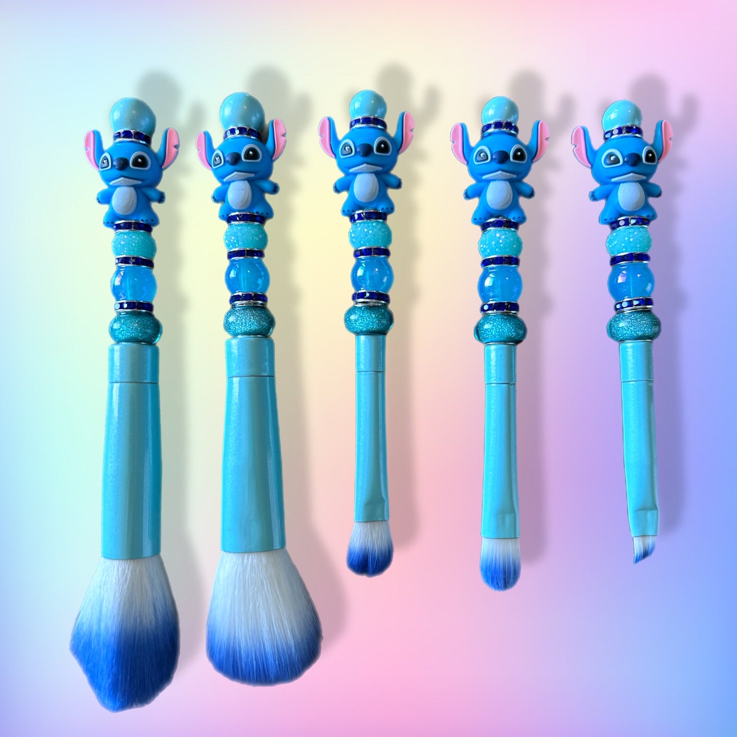 Blue Alien OOAK 5 Piece Makeup Brush Set